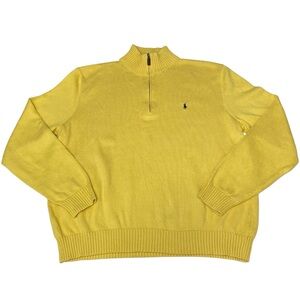 POLO Ralph Lauren Yellow 1/4 Zip Pullover Cotton Sweater - Men’s XXL